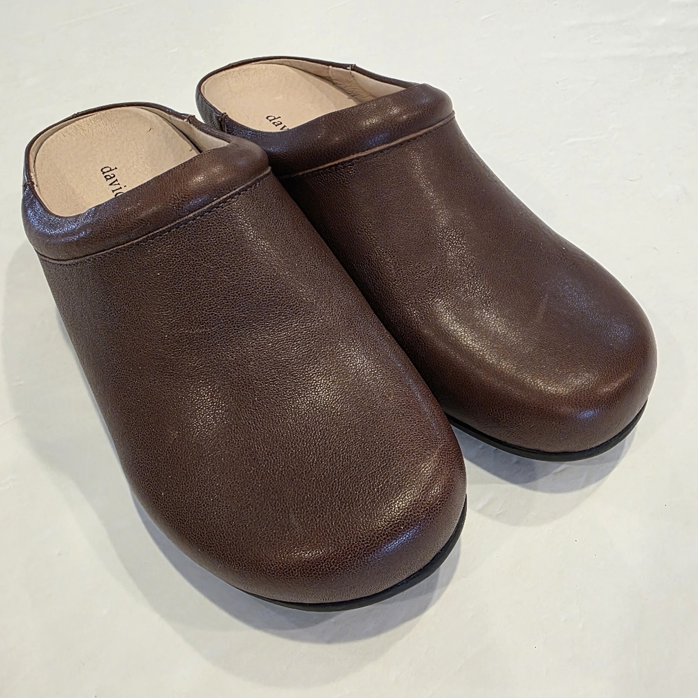 David Tate Brown Leather Mule Women's Size 7.5 W Like New - Picture 4 of 15